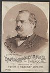 Grover Cleveland Photo Advertising Card. 1885, Bradley Mfg. Co.